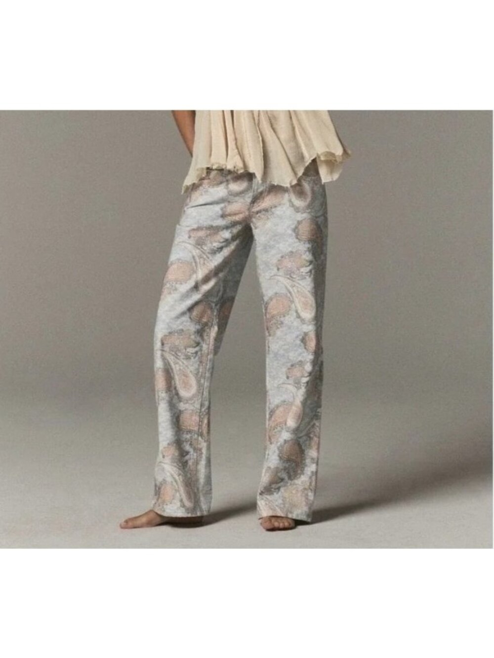 Free People Tennessee Low Rise Printed Jeans Paisley Hippie 90s Retro Women 27